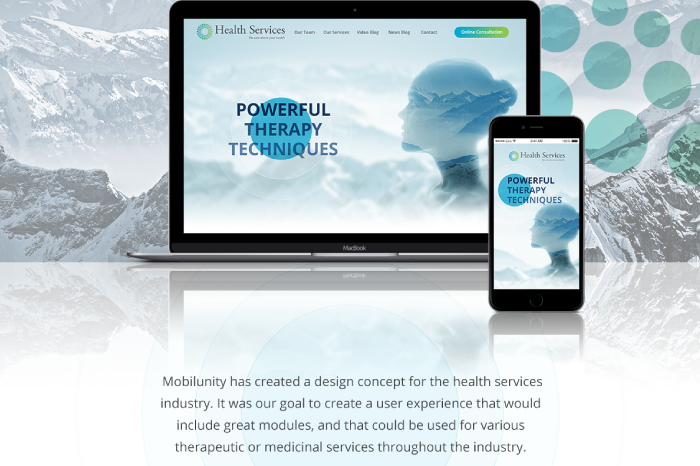 Website design of healthcare